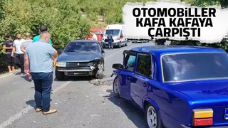 İki otomobil kafa kafaya çarpıştı: 2 yaralı