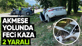 İki otomobil kafa kafaya çarpıştı: 2 yaralı