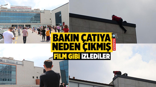 İlaçlarını alamadığını iddia ederek hastane çatısına çıktı