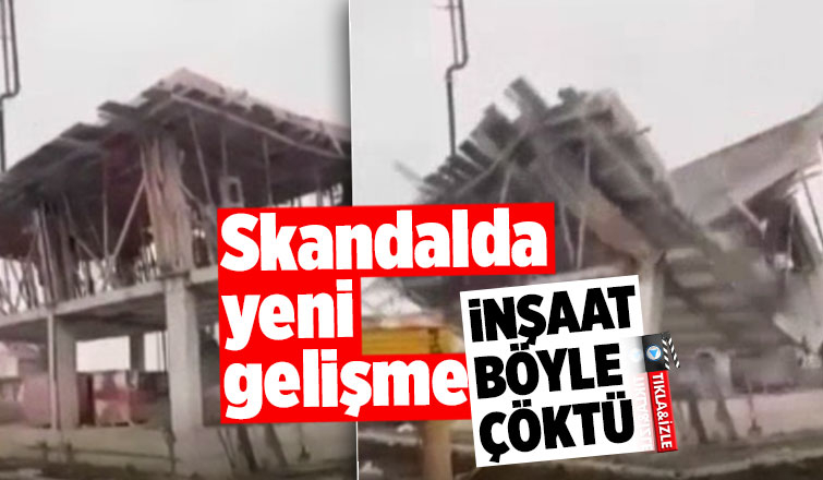 İnşaat halindeki bina böyle çöktü