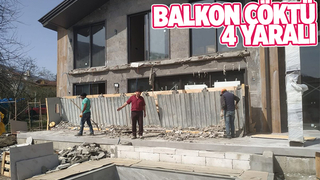 İnşaat halindeki evin balkonu çöktü: 4 yaralı