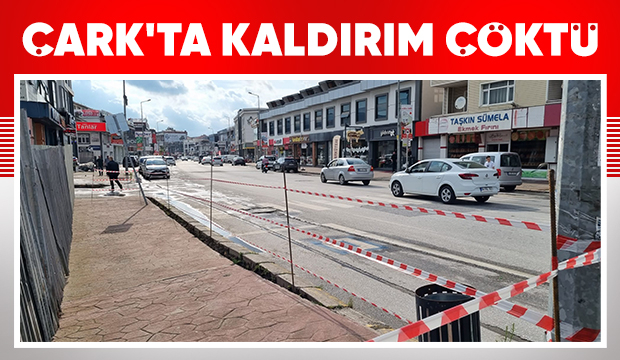 İnşaat temeli kazıldı, kaldırım çöktü