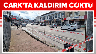İnşaat temeli kazıldı, kaldırım çöktü