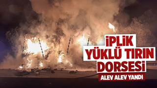 İplik yüklü dorse alevlere teslim oldu