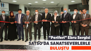 İradet Başer’in Ebru Sergisi SATSO'da sanatseverlerle buluştu