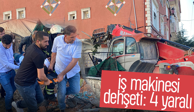 İş makinesi araçları biçti; 4 yaralı