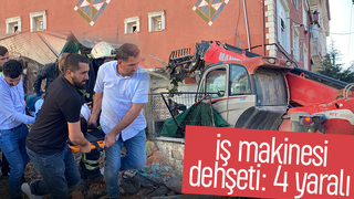 İş makinesi araçları biçti; 4 yaralı