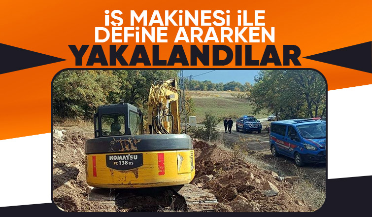 İş makinesi ile define aradılar