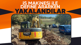 İş makinesi ile define aradılar