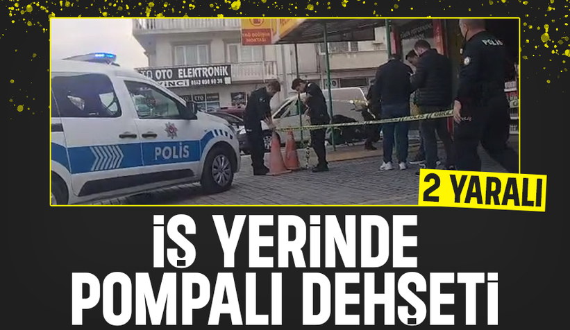 İş yerinde 2 kişiyi pompalıyla vurdu