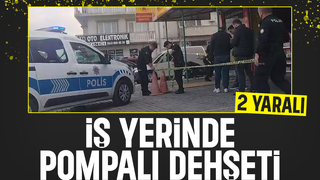 İş yerinde 2 kişiyi pompalıyla vurdu