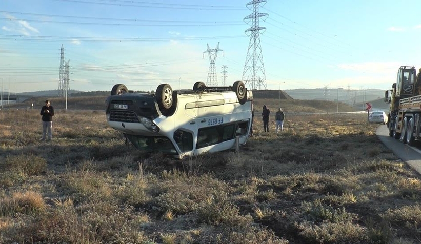 İşçi servisi takla attı: 9 yaralı