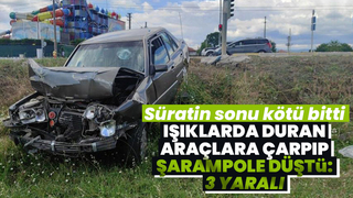 Işıklarda duran araçlara çarptı: 3 yaralı