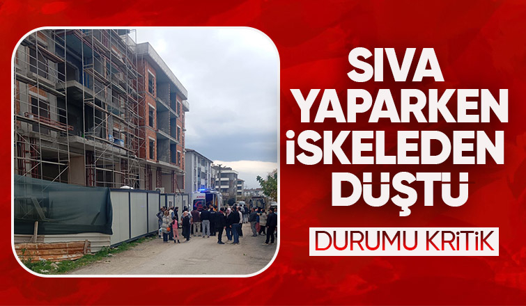 İskeleden düşen işçi ağır yaralandı