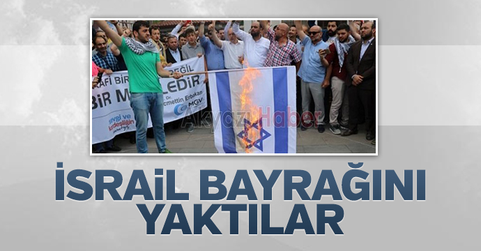 İsrail bayrağı yaktılar