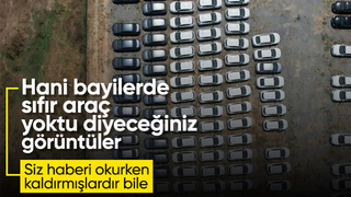 İstanbul'da satılmayıp stoklanan araçlar havadan görüntülendi