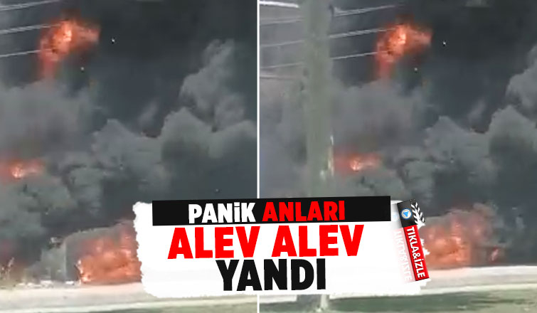 İşyeri alev alev yandı