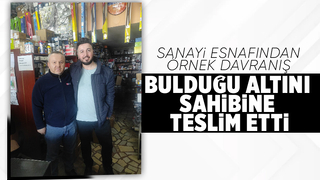 İşyerinin önünde bulduğu altını sahibine teslim etti