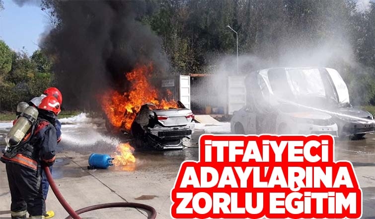 İtfaiyeci adayları zorlu eğitimden geçiriliyor