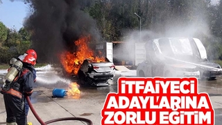 İtfaiyeci adayları zorlu eğitimden geçiriliyor