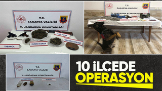 Jandarmadan 10 ilçede uyuşturucu ve firari operasyonu