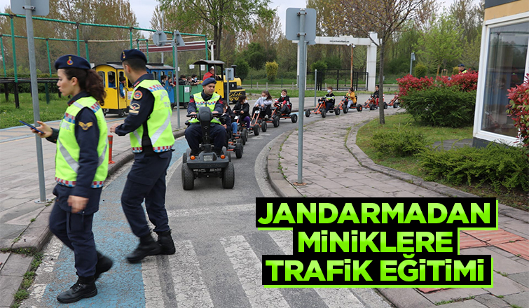 Jandarmadan miniklere trafik parkta eğitim
