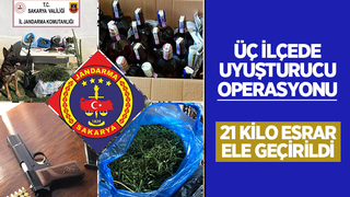 Jandarmadan operasyon: 21 kilo esrar ele geçirildi