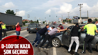 Kadın sürücü kazanın şokunu üzerinden atamadı