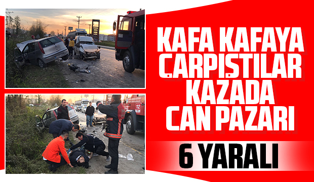 Kafa kafaya çarpıştılar 3'ü çocuk 6 yaralı