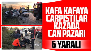Kafa kafaya çarpıştılar 3'ü çocuk 6 yaralı