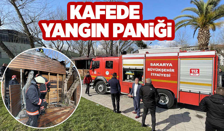 Kafede çıkan yangın itfaiye ekiplerince söndürüldü