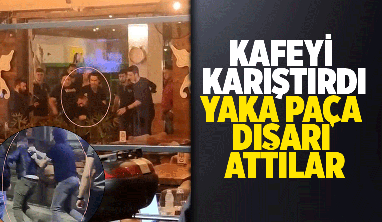 Kafede kadına zorluk çıkarınca yaka paça dışarı atıldı