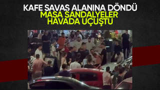 Kafede masa ve sandalyeler havada uçuştu