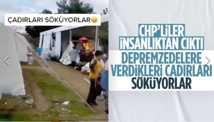 Kahramanmaraş'ta depremzedelere verilen çadırı topladılar