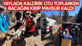 Kaldirik otu toplarken bacağını kırdı, UMKE ekibince kurtarıldı