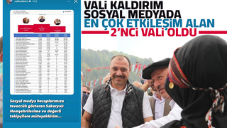 Kaldırım sosyal medyada en çok etkileşim alan ikinci vali,