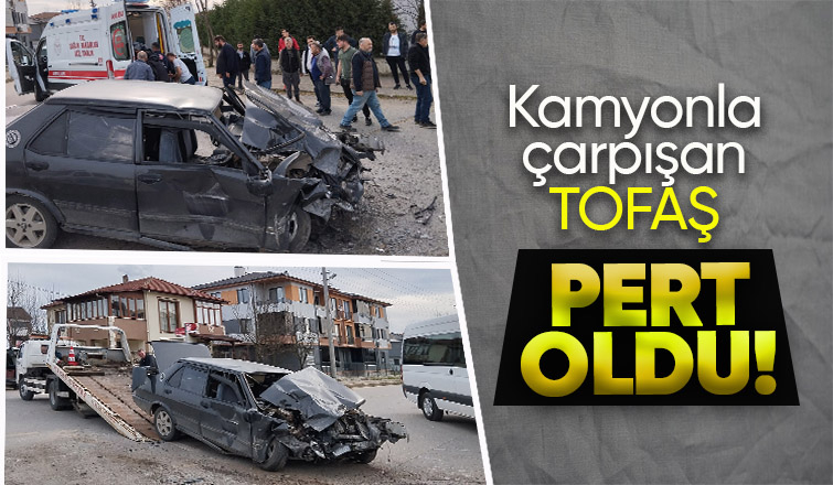 Kamyon ile otomobil çarpıştı: 1 yaralı
