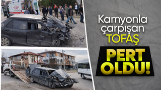 Kamyon ile otomobil çarpıştı: 1 yaralı
