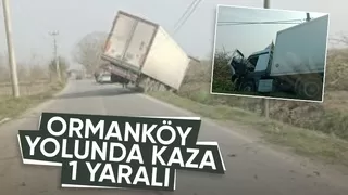 Kamyon şarampole düştü 1 yaralı