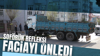 Kamyon şoförü olası faciayı önledi