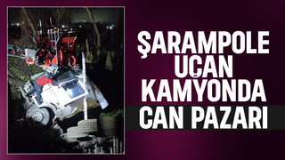 Kamyon sürücüsünü kurtarmak için seferber oldular