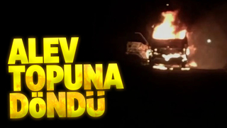 Kamyonet alev alev yandı