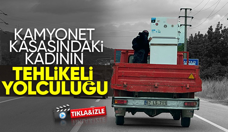 Kamyonet kasasında tehlikeli yolculuk