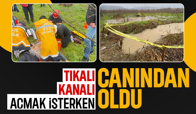Tıkalı kanalı açmak isterken suya düşüp öldü.