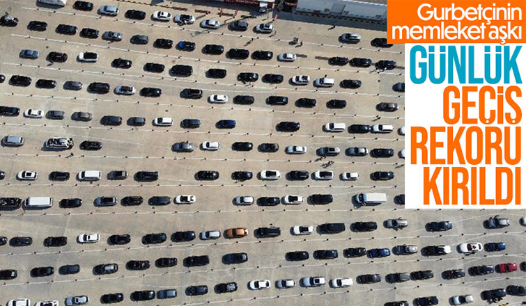 Kapıkule sınır kapısında günlük geçiş rekoru