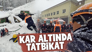 Kar altında arama kurtarma tatbikatı