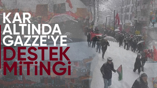 Kar demediler Gazze için yürüdüler
