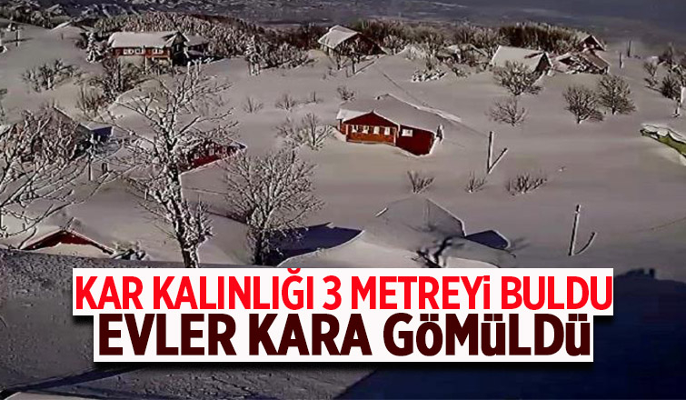 Kar kalınlığı 3 metreyi buldu evler kara gömüldü