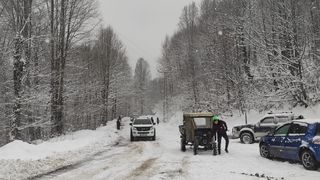 Kar keyfi için Güzlek'e akın ettiler