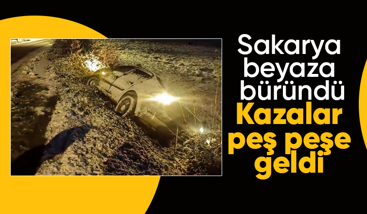 Kar yağdı kazalar peş peşe geldi